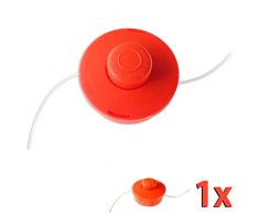 Nemaxx FS1 Fadenspule mit Tippautomatik, Doppelfadenkopf für Benzin Motorsense - Rasentrimmer Fadenkopf, Freischneider Grasschneider, Zubehör Ersatz Spule - Orange