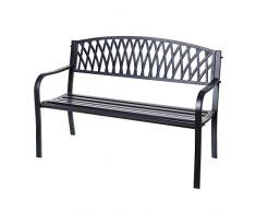 Ldk Garden Gartenbank Stahl schwarz matt