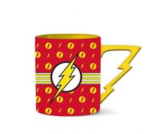 Keramiktasse mit Griff in Form eines Büffels, silberfarben Flash, Blitz, Griff 20-Ounce rot