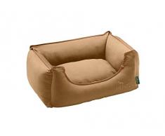 HUNTER Sanremo Hundesofa, klassisch, schlicht, Wendekissen mit Plüschbesatz, 80 x 60 cm, beige