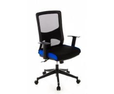 hjh OFFICE 653110 Bürostuhl LAVITA Netz-Stoff Schwarz / Blau Ergonomisch Schreibtisch-Stuhl Büro-Drehstuhl Armlehnen Netzrücken
