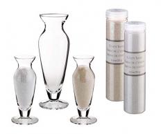 Lillian Rose US103S WI Wedding Unity Sand Ceremony Vase Set, 2,5 x 2,5 x 8,25, transparent