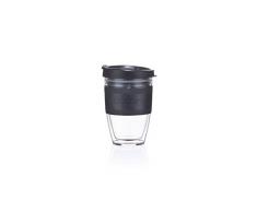 BODUM 11889-01S JOYCUP Travel Mug, double wall, 0.3 l, black band Reisetasse, plastik