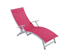 Dajar 48106 Strandliege Soleil Patio Rosa/grau 175 x 49,5 x 88 cm