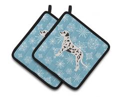 Caroline s Treasures Winter Schneeflocke Dalmatiner Paar Topflappen bb3483pthd, 7.5hx7.5 W, multicolor