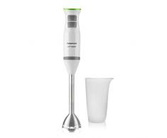 Taurus BAPI 850 INOX Stabmixer, 850 W, 20 Geschwindigkeiten, Turbofunktion, Klingen, Baten und Hacken, ergonomischer Griff, Eiszerkleinerung, Edelstahl, Weiß