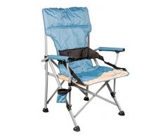 Meerweh Erwachsene Faltstuhl Deluxe Getränkehalter und Flaschenöffner Relaxstuhl Anglerstuhl Campingstuhl, Beige, XXL