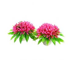 sourcingmap Aquarium Rose Blume Pflanzen, rosa, 2 Stück