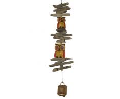 Kohasset Holz, Outdoor, Wohnaccessoires für Decks, Garten, Veranda Gelbe Eule Glocke