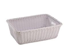 King Home C1567072/B Korb Sunny aus sintetischem Weidengeflecht, weiß, 48X34,5X16H