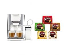 Philips Senseo Latte Duo HD6574/20 Kaffeepadmaschine (2650 W, 2 Kaffee- frische Milch) silber, mit Senseo Vielfaltspack