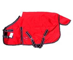 Cwell Equine New Mini leicht Wahlbeteiligung Shetland Teppich Pony Teppich Fohlen Teppich Keine Füllen Wahl von Größen & Farben (4 Füße 15,2 cm, rot)