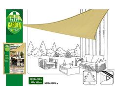 AKTIVE Dreieckige Sonnensegel für Garten, Polyester, 5 x 5 x 5 m, Creme (COLORBABY 53909)