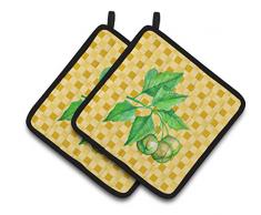 Caroline s Treasures bb7188pthd Candlenut auf Basketweave verziert Topflappen, 7.5hx7.5 W, multicolor