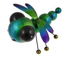 Green Jem Kleinlibelle, Dekoration oder Ornament aus Metall, für Garten, naturgetreu, 31 x 25 x 18 cm