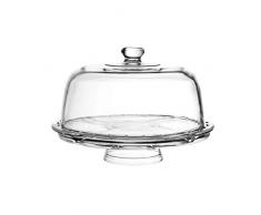 Europäische Tortenplatte mit Kuppel (6-in-1-Design) Multifunktionale Servierplatte für Küche, Esszimmer, Pedes Glas Haltbarkeit oder Abdeckung, elegant