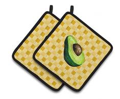 Caroline s Treasures bb7221pthd Sliced Avacado auf Basketweave verziert Topflappen, 7.5hx7.5 W, multicolor
