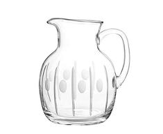 Qualia Glass Gulfstream Glaskrug mit vertikalen Schnitten und rundem Design, 220 ml, transparent