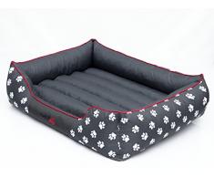 HobbyDog PRELSZ2 Hundebett Hundesofa Hundekorb Tierbett Prestige, Größe XXL, 108 x 88 cm, grau mit Pfoten