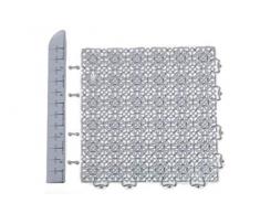 andiamo Eckleiste zur Kunststofffliese Bodenfliese Gartenfliese Länge: 43 cm, Set: 2 Eckleisten, hellgrau