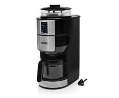 Princess 249408 Grind & Brew Compact Kaffeemaschine, mit integriertem Mahlwerk, Mahlgrad und Kaffeestärke einstellbar, bis 6 Tassen, 750 Watt Leistung, Schwarz