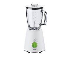 Braun TributeCollection JB 3060 Standmixer | 800 W Leistung | 24.500 U/min | 1,75 l ThermoResist Glas Mixbehälter | Geeignet als Smoothie Maker, Ice Crusher | Weiß