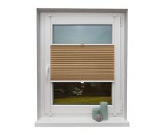 Beyond Drape Plissee cappuccino 60x220 cm verspannt ohne Bohren Klemmträger bis 27mm Fertigplissee Sichtschutz