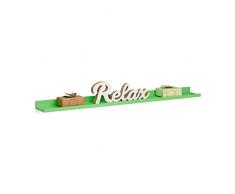 Relaxdays Hängeregal schmal, längliches Schweberegal für die Wand, Wandboard schwebend, MDF, HxBxT: 3,5x80x10cm, grün