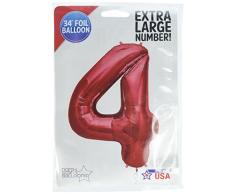 Northstar Folienballon 00118 Nr. 4, 86,4 cm rot