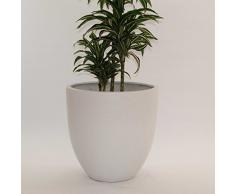 Pflanzkübel Blumenkübel Blumentopf Fiberglas rund konisch D50xH50cm perlmutt weiß.