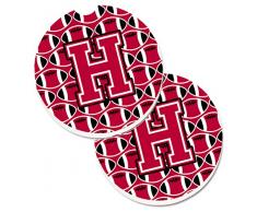 Caroline s Treasures Buchstabe H Fußball Crimson & Weiß Set von 2 Tasse Halterung Auto Untersetzer cj1079-hcarc, 2,56, multicolor