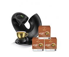 DeLonghi EDG 737.B | NESCAFÉ Dolce Gusto Eclipse | Kapsel Kaffeemaschine | Für heiße und kalte Getränke |Schwarz-Metall + Dallmayr Crema dOro intensa (48 Kaffeekapseln) 3er Pack (3 x 16 Kapseln)