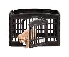 Iris Laufstall mit Tür, 61 cm, 4 Panel Pen - New, 24 H, Black-R