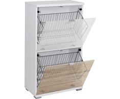 Germania 3260-84 Schuhschrank (Korpus) mit 2 Metallschuhkörben Colorado in WeiÃ, 53 x 91 x 30 cm (BxHxT)