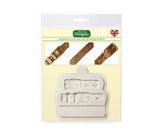 Gürtelgurte Silikonform für Kuchendekoration, Kunsthandwerk, Cupcakes, Sugarcraft, Süßigkeiten, Schokolade, Kartenherstellung und Ton, Lebensmittelecht zugelassen, Hergestellt in Großbritannien