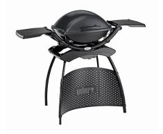 Weber Q 2400 Elektrischer Grill, rechteckig, Aluminium, Edelstahl, emailliert, 55 x 39 cm, Dunkelgrau