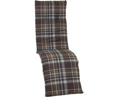Beo Karierte Gartenstuhl Sitzauflage Relax Auflage braun hellblau weiß