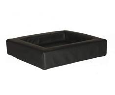Comfort-Kussen 3CBED1-KL-ZW Komfort Hundekorb Kunstleder, 60x50x12 cm, schwarz