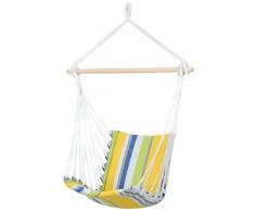 AMAZONAS Hängesessel Belize Kolibri gepolstert mit Querstab aus Holz 98 cm bis 120kg hellgestreift