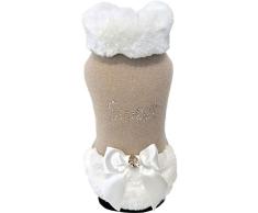 Trilly tutti Brilli Eugenia Hund Mantel mit Swarovski-Kristall Dekoration, Large, Beige