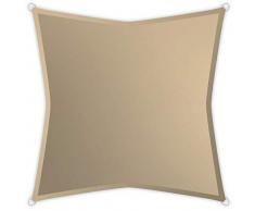 Windhager SunSail Riviera, Sonnensegel, Sonnenschutz, UV-Schutz, witterungsbeständig, wasserabweisend, Quadrat 3,6 x 3,6 m, 10889, khaki, 3,6 m