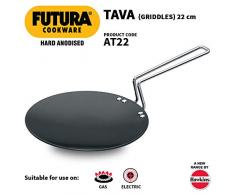 Futura Harteloxierte konkave Grillplatte 4,06 mm mit Stahlgriff 8.5 schwarz