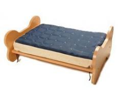 Record Kinderbett aus Holz mit gepolsterter Matratze für Hunde und Katzen, Maße 50 x 70 x 30 cm