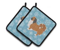 Caroline s Treasures Winter Schneeflocke pekinses Paar Topflappen bb3538pthd, 7.5hx7.5 W, multicolor