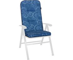 Angerer Stuhlauflage, Exklusiv Sesselpolster hoch Design Santorin, blau, 120x50x7 cm, 1024/096