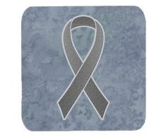 Caroline s Treasures an1211fc grau Farbband für die Brain Cancer Awareness Schaumstoff Untersetzer (Set von 4), 8,9 cm H x 8,9 cm W, multicolor