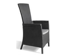 Allibert Dining Sessel Vermont mit Kissen, graphit/cool grey