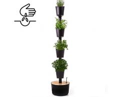 Citysens - Indoor Garten mit Digital Erd-Bewässerungs-System, Schwarz, 4 Pflanzgefäß