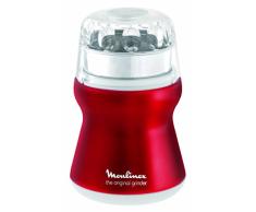 Moulinex AR1105 Kaffeemühle mit Edelstahlbehälter, Red Ruby/metallic-rot/weiß