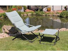 Leco Mia-Maria hellblau Stuhl mit Hocker 84 63 88 cm ca. L 51 x B 51,5 x H 33,5 cm